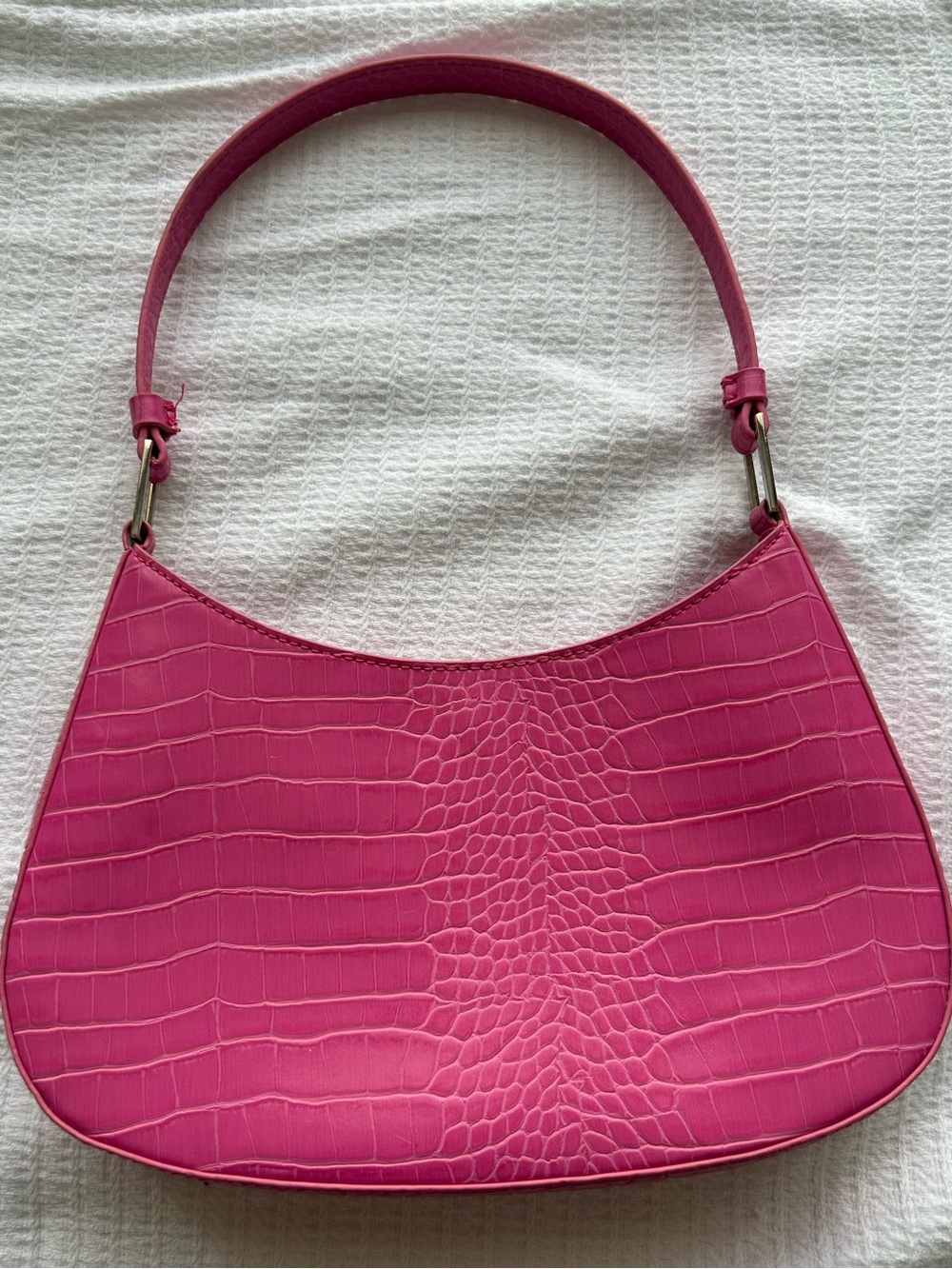 Urban Outfitters Hot Pink Croc-Embossed Shoulder Bag